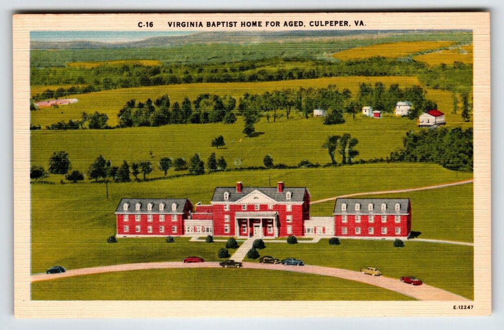 Baptist Home For Aged Building Culpeper Virginia Postcard Linen VA Unposted